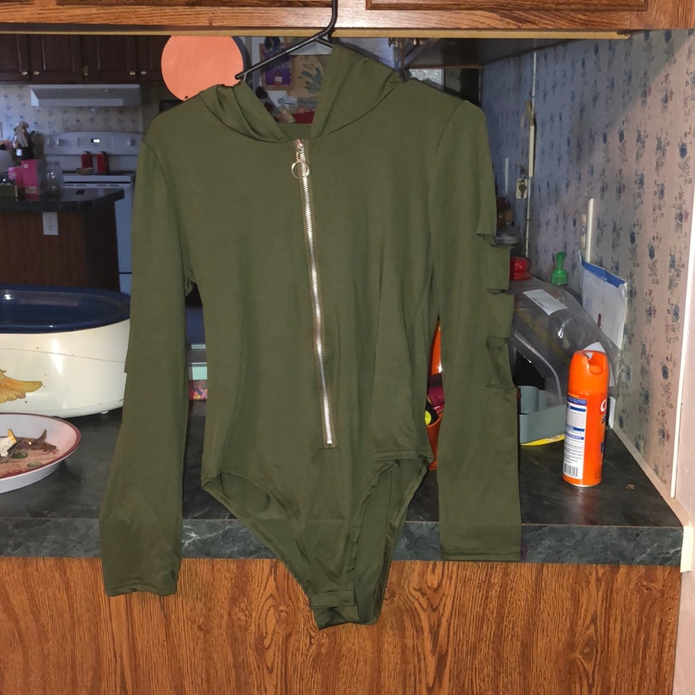 Army green bodysuit